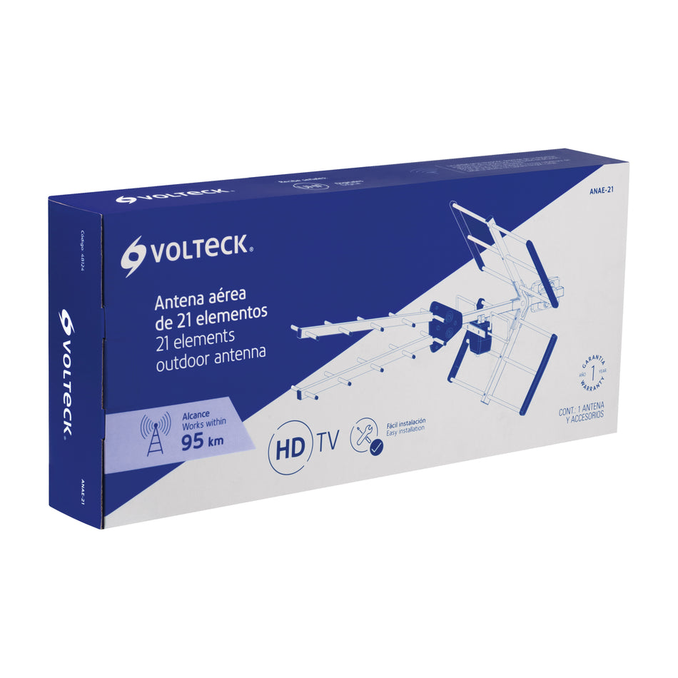 Antena aérea para TV HD, 17 elementos, Volteck, 48124