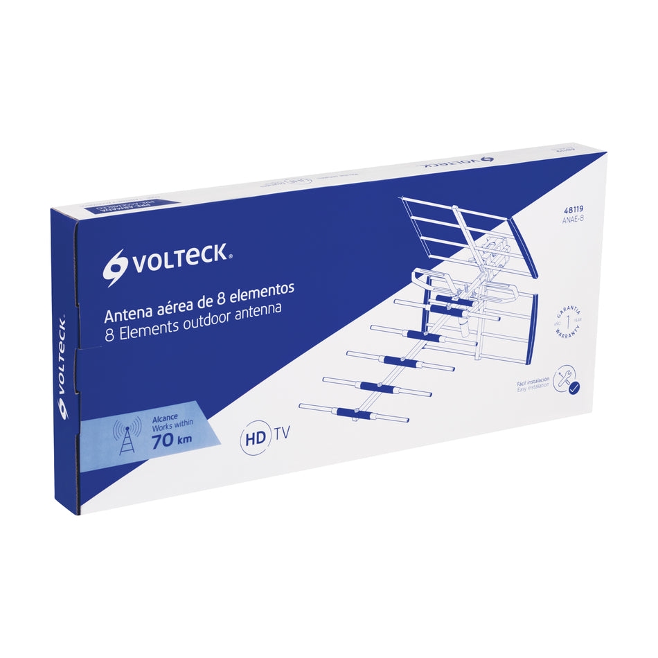 Antena aérea para TV HD, 14 elementos, Volteck, 48119