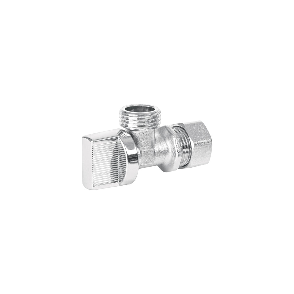 Llave angular de 1/2', 1/4 de vuelta, barrilito, BASIC Caja con 12, 45399