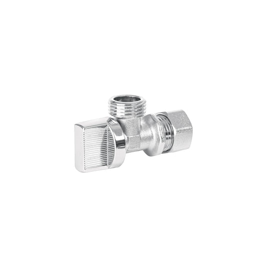Llave angular de 1/2', 1/4 de vuelta, barrilito, BASIC Caja con 12, 45399