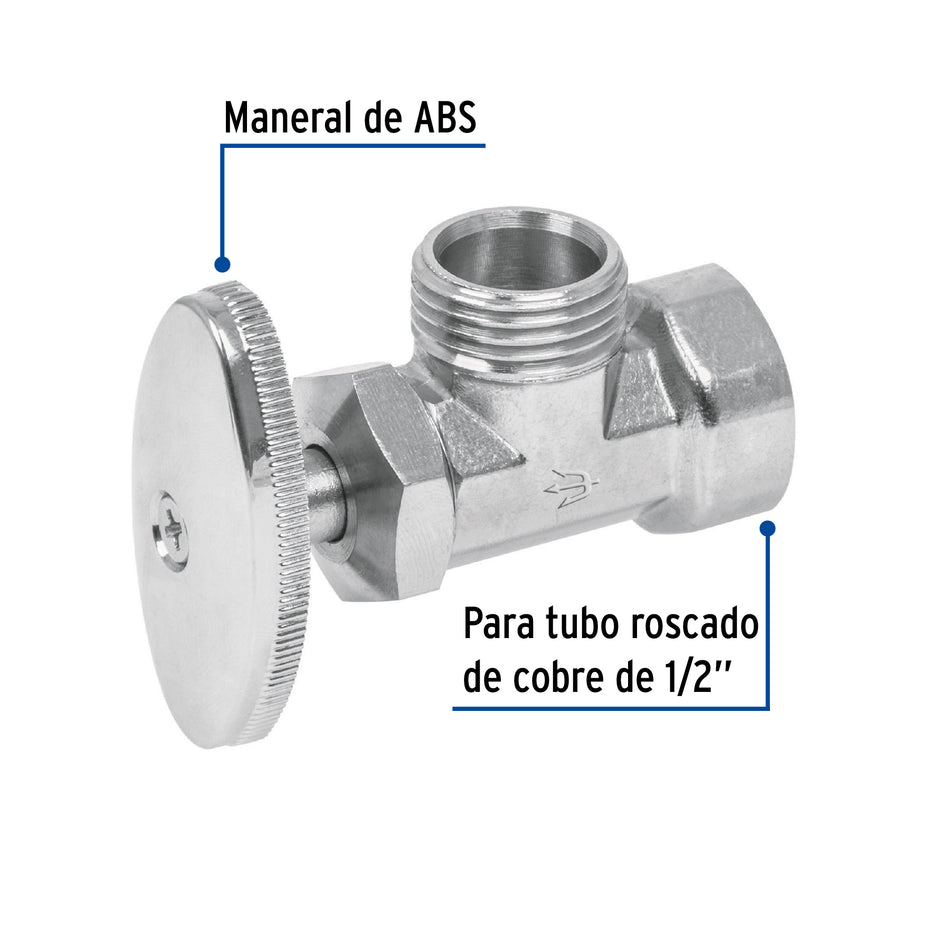 Llave angular de 1/2', de compresión, FOSET Caja con 12, 49112