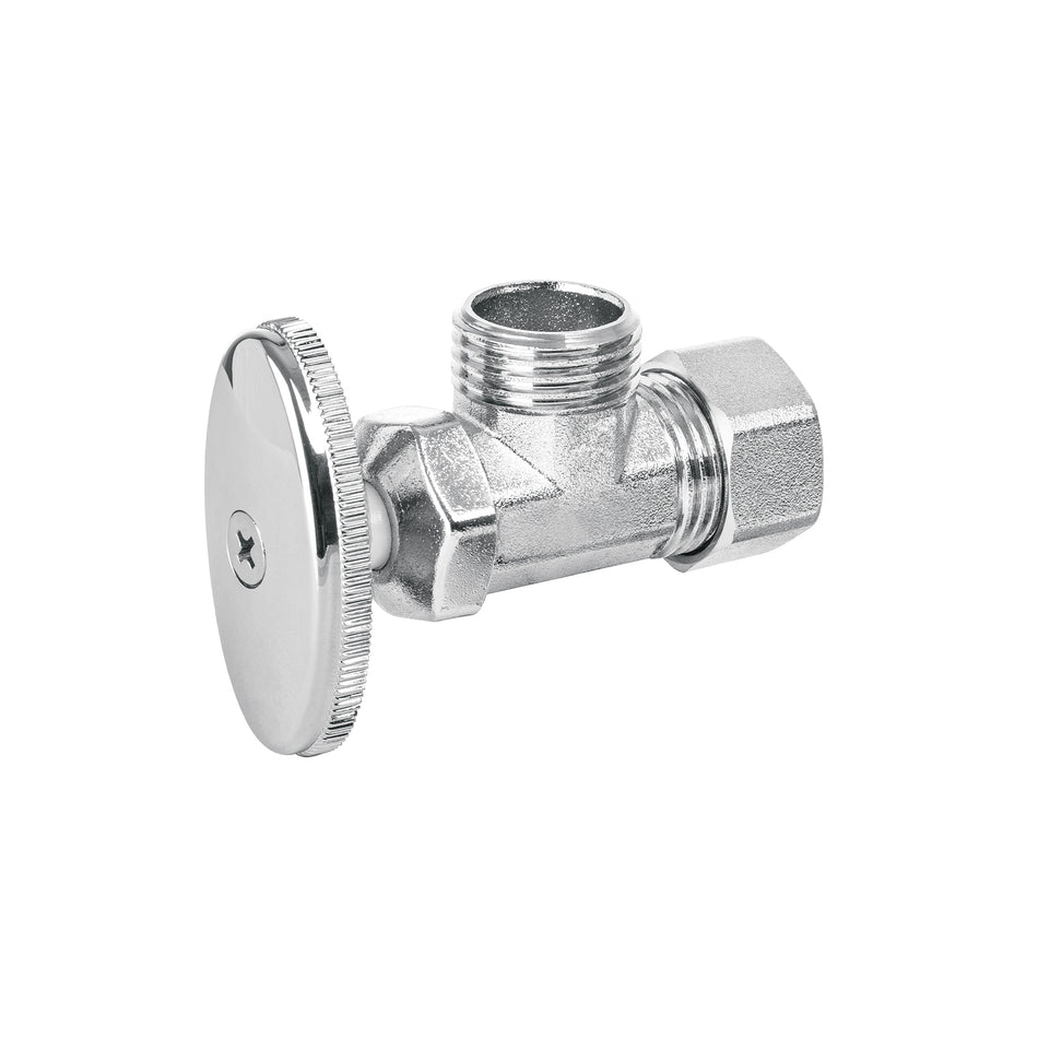 Llave angular de 1/2', de compresión, barrilito, BASIC Caja con 12, 45404