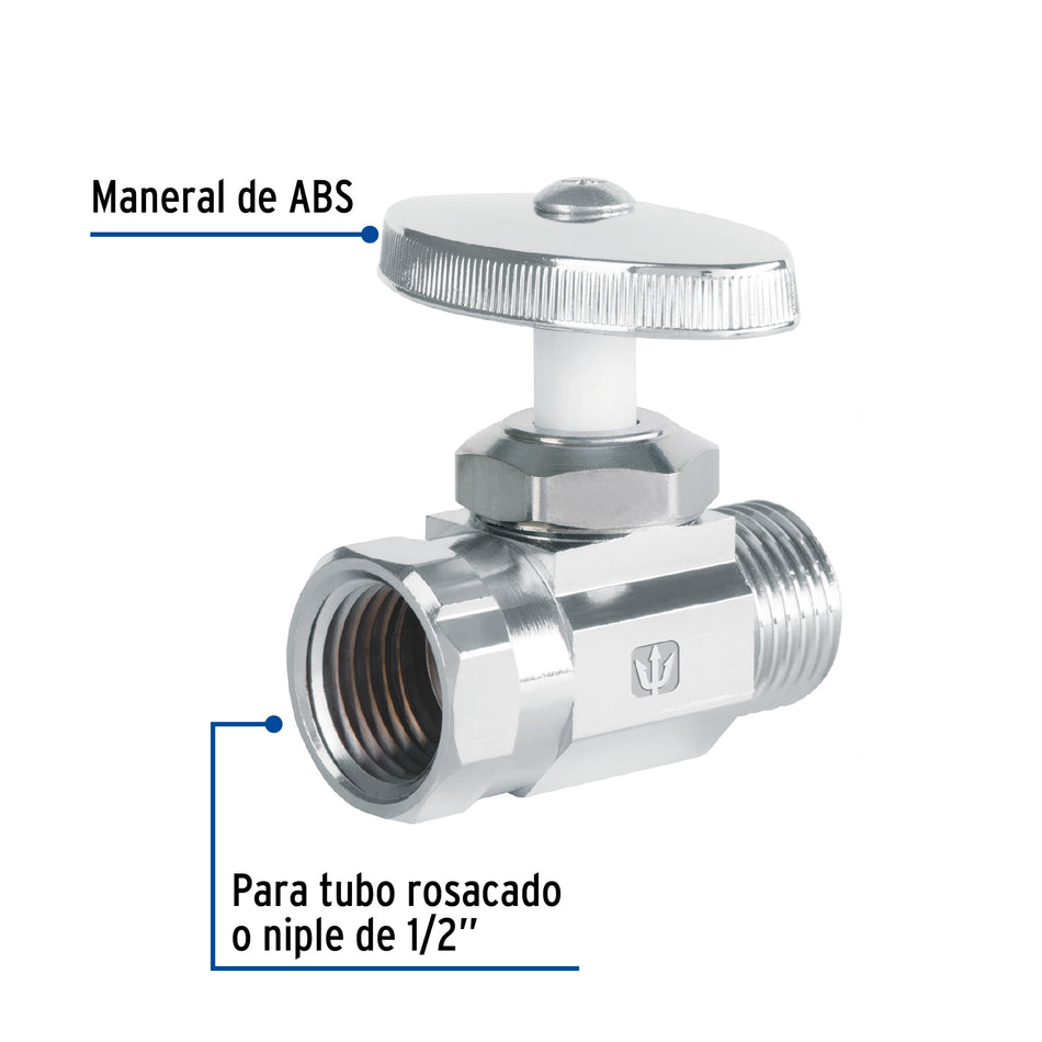 Llave angular de 1/2' recta de compresión, FOSET Caja con 6, 48029