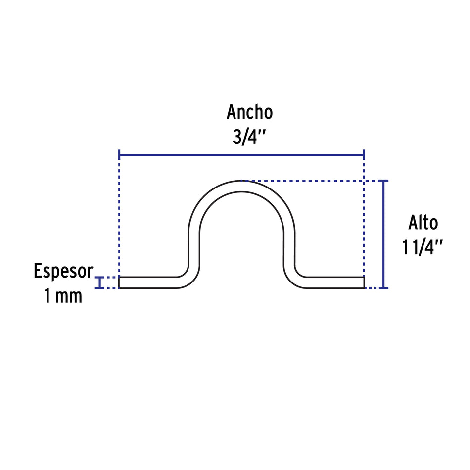 Bolsa con 5 abrazaderas 1-1/4' tipo omega para tubo, Volteck Caja con 10, 46030