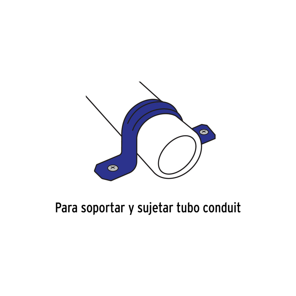 Bolsa con 10 abrazaderas 1' tipo omega para tubo, Volteck Caja con 10, 46925