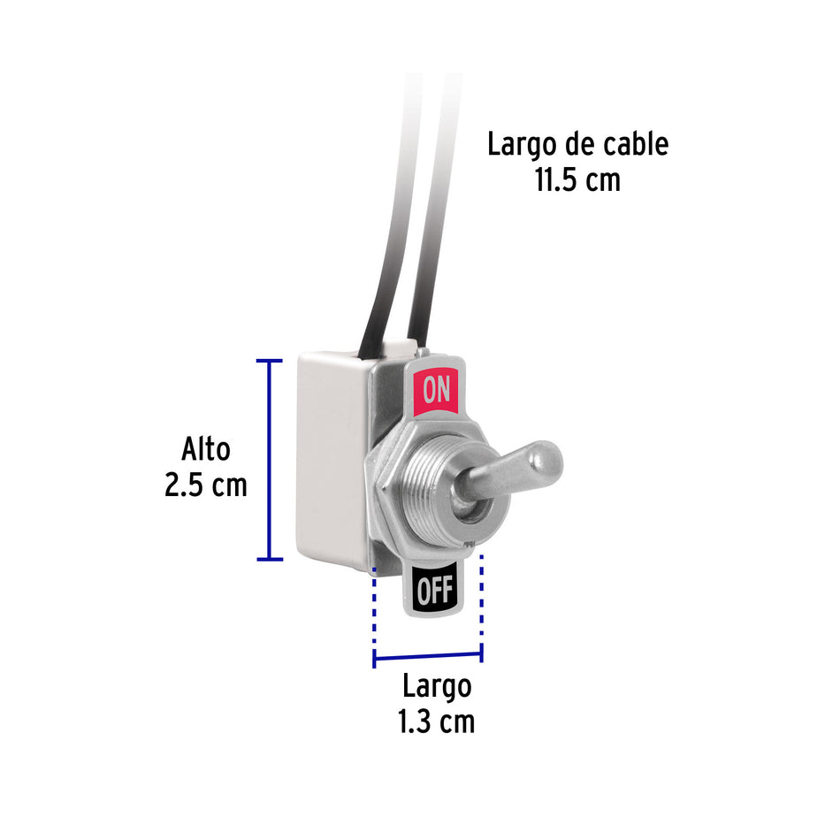 Interruptor de palanca con cable, Volteck Caja con 10, 46444