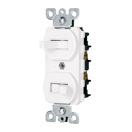 Interruptor dúplex de palanca, Standard, blanco, Volteck Caja con 10, 47729