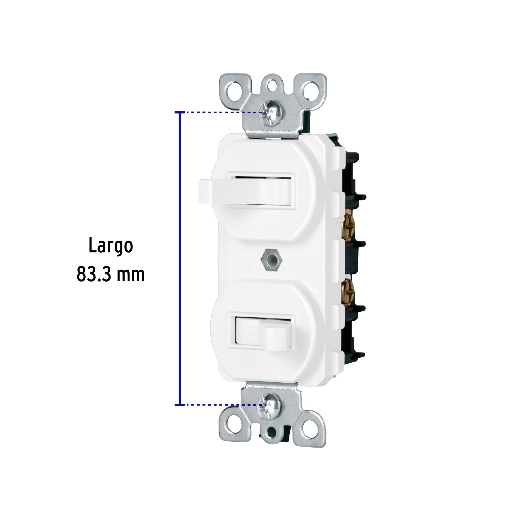 Interruptor dúplex de palanca, Standard, blanco, Volteck, 47729