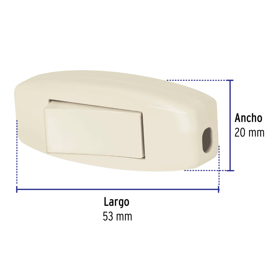 Interruptor de paso 3 A para lámpara, 127 V, Volteck Caja con 10, 48003