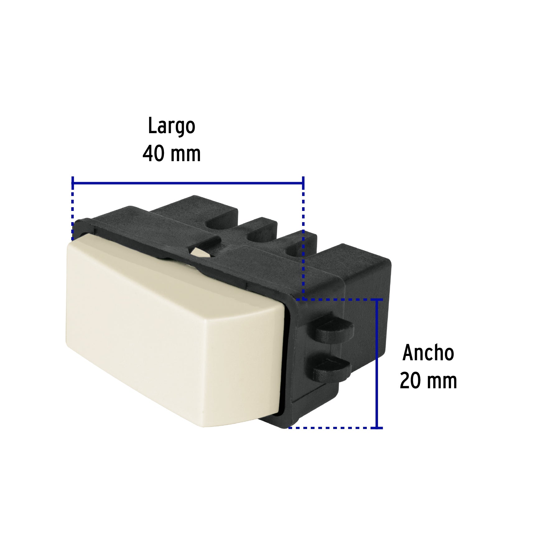 Interruptor de 3 vías, marfil, línea Volteck Basic, 27229