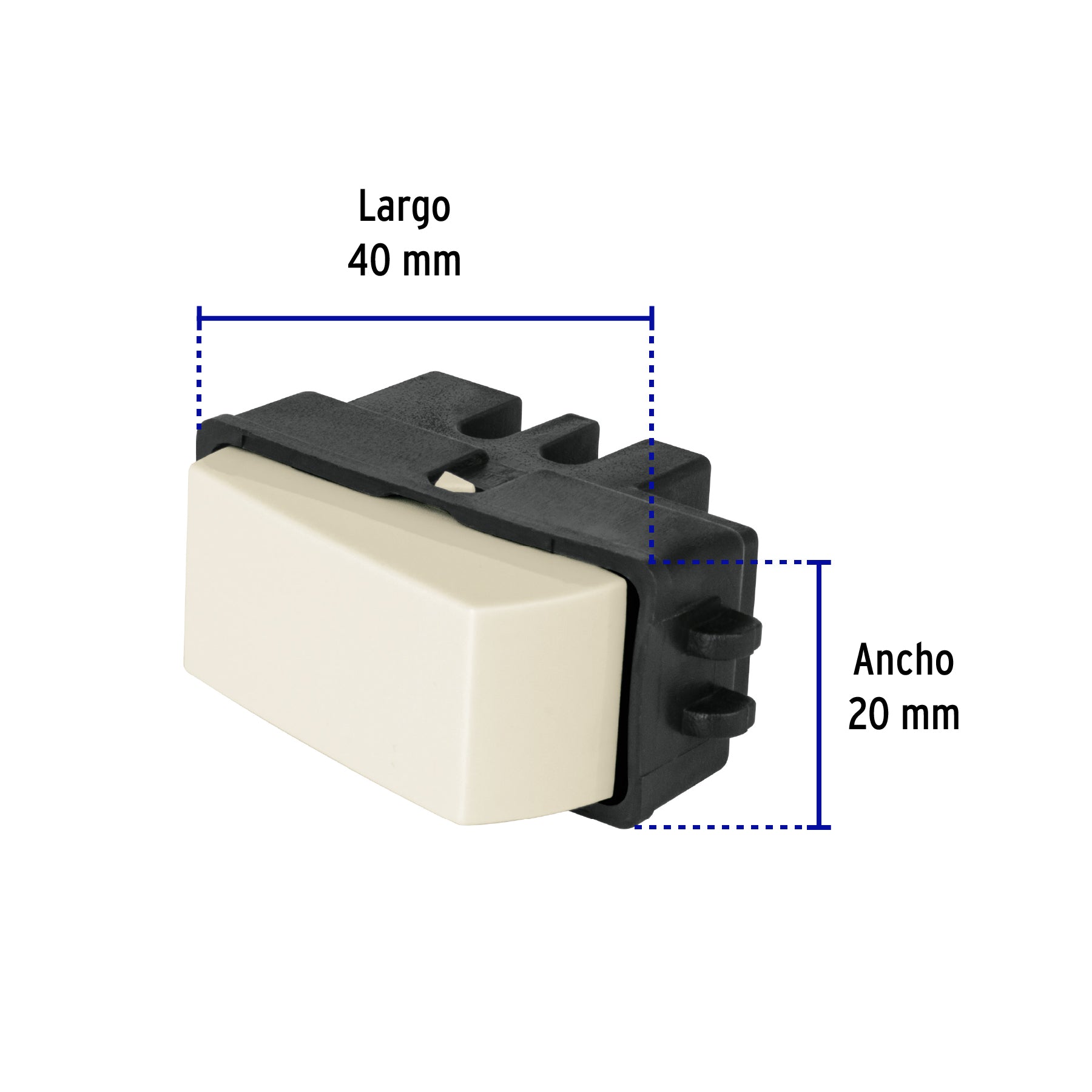 Interruptor sencillo, marfil, línea Volteck Basic, 27228