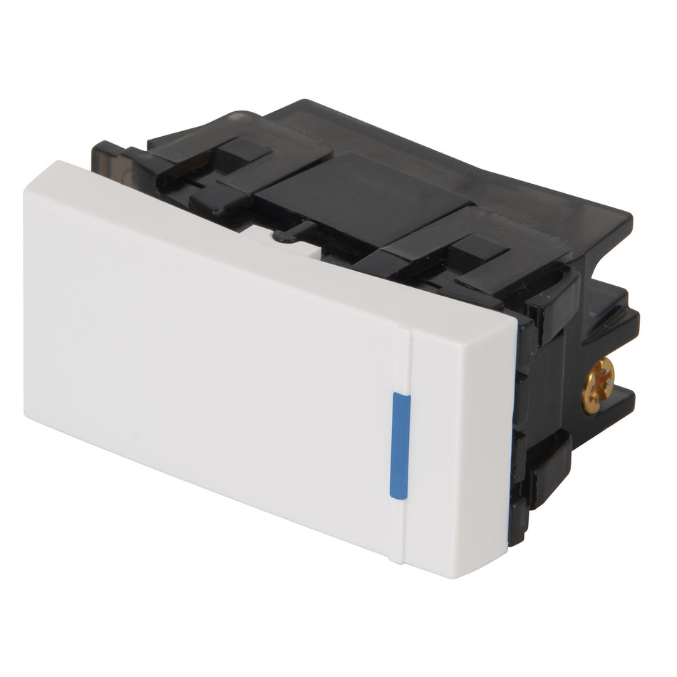 Interruptor sencillo 1 módulo, línea Española, color blanco Caja con 12, 47045