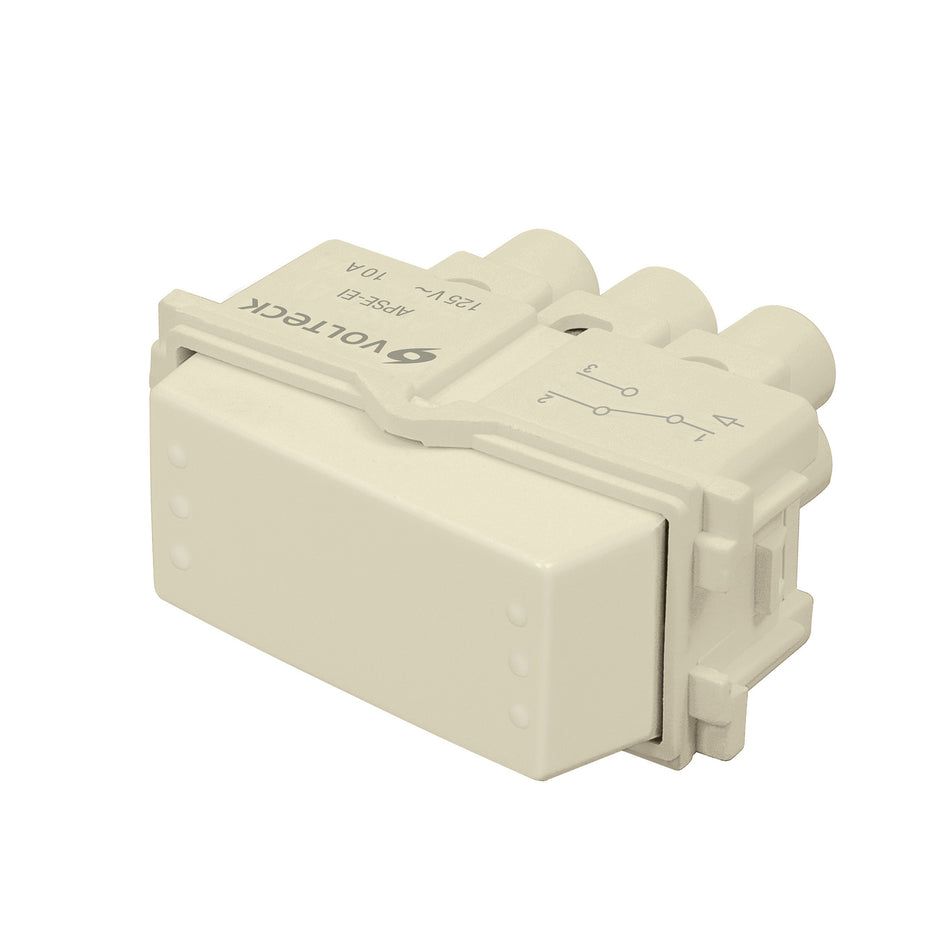 Interruptor de 3 vías, línea Italiana, color marfil, Volteck Caja con 12, 48083