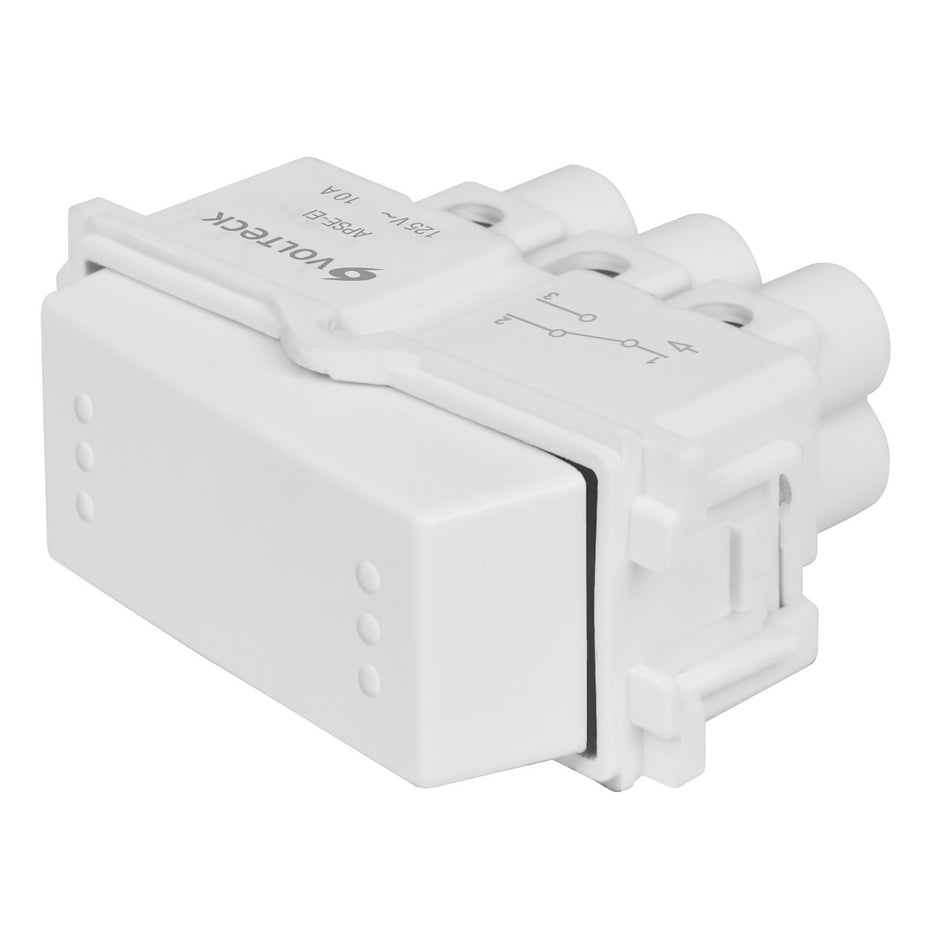 Interruptor de 3 vías, línea Italiana, color blanco, Volteck Caja con 12, 48137