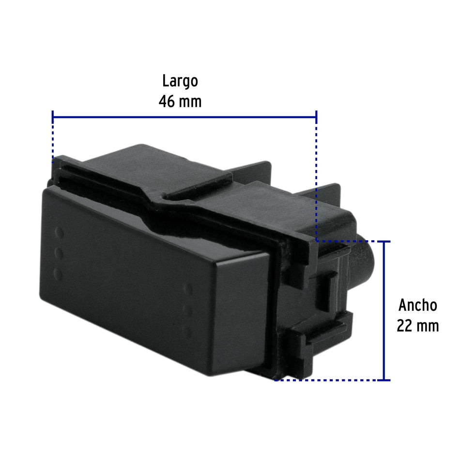 Interruptor de 3 vías, línea Italiana, color negro, Volteck Caja con 12, 47608