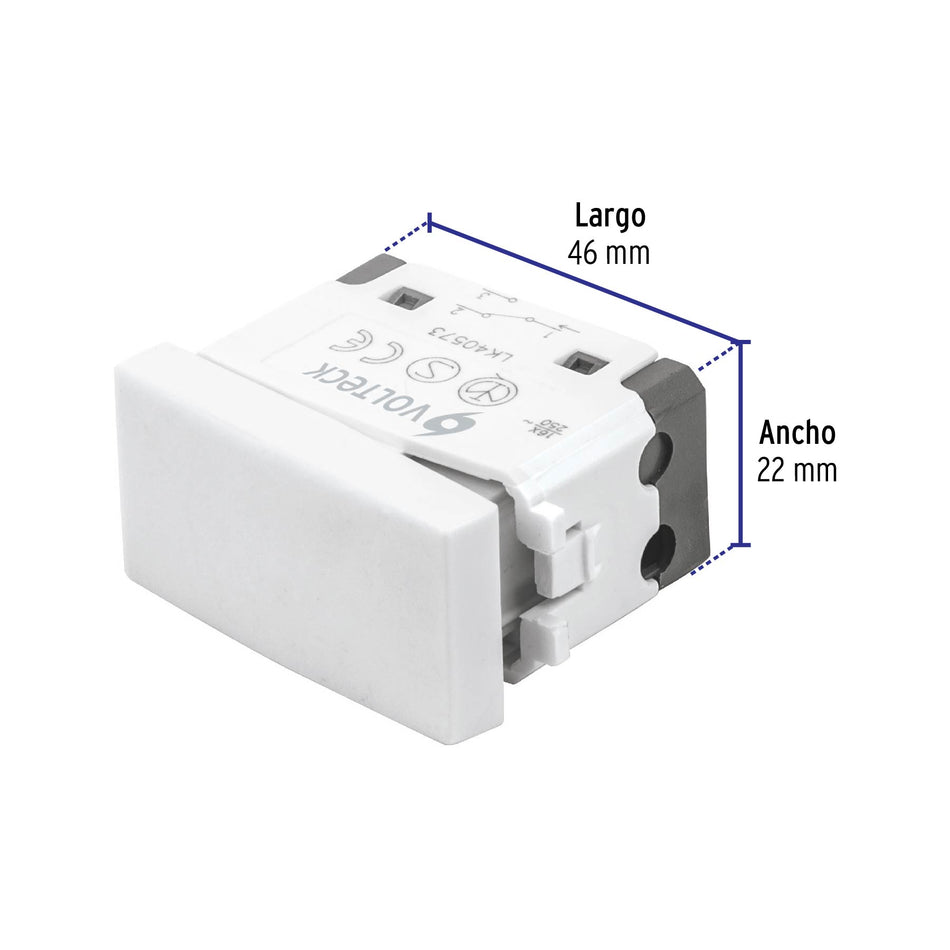 Interruptor de 3 vías, línea Oslo, color blanco, Volteck Caja con 12, 48321