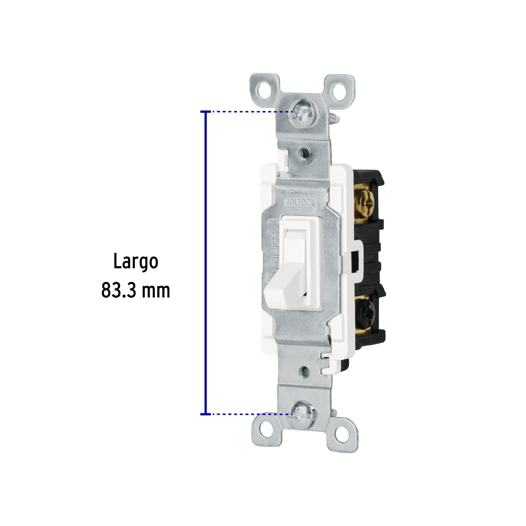 Interruptor vertical de palanca, 3 vías, Standard, blanco, 47720