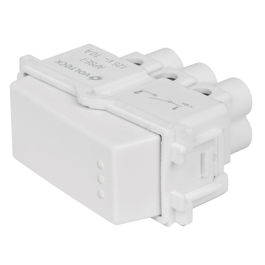Interruptor sencillo, línea Italiana, color blanco, Volteck Caja con 12, 48132