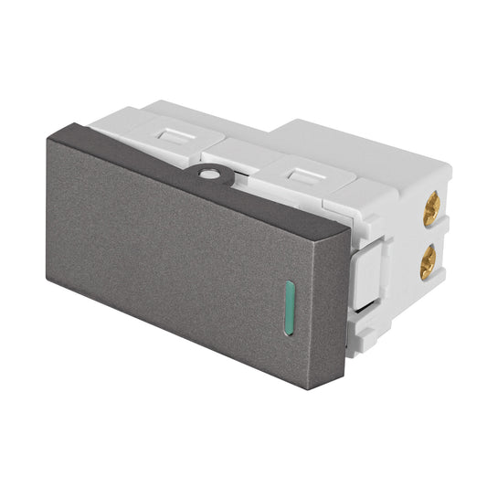 Interruptor sencillo acero inox de 1 módulo, línea Lisboa Caja con 12, 47820