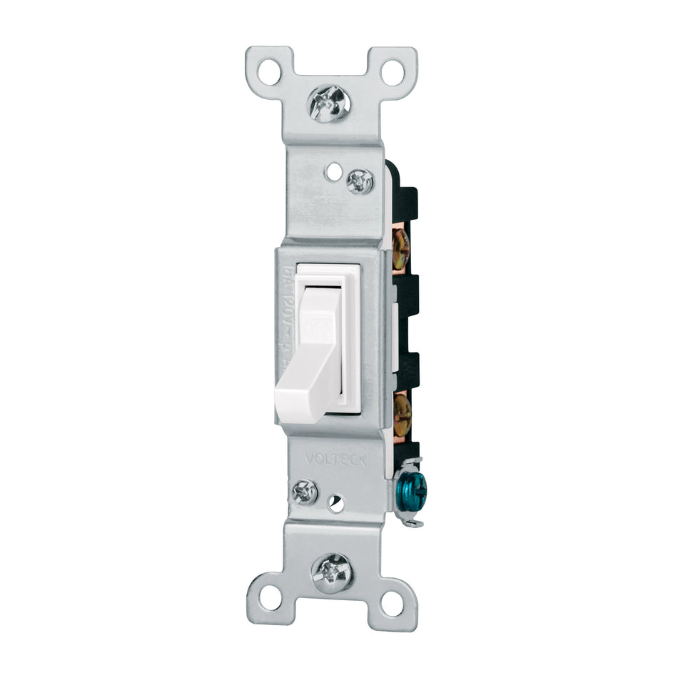 Interruptor vertical de palanca, Standard, blanco, Volteck Caja con 10, 47727