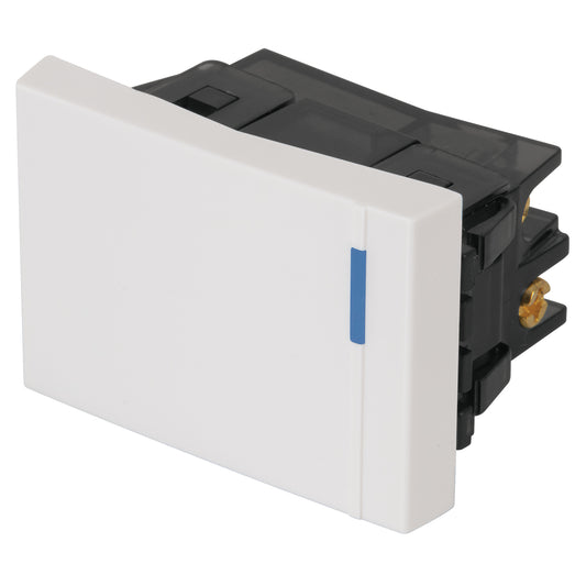 Interruptor de 3 vías, 1.5 módulos, línea Española, blanco Caja con 12, 47049