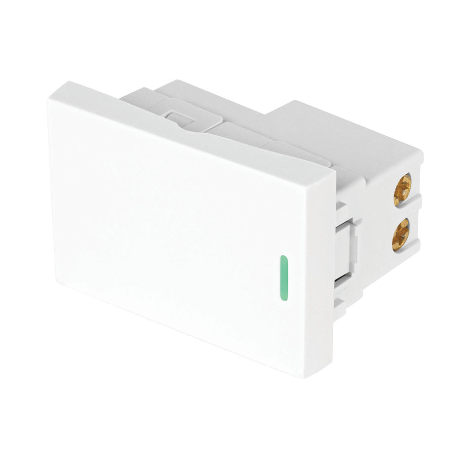 Interruptor sencillo blanco de 1.5 módulos, línea Lisboa Caja con 12, 47941