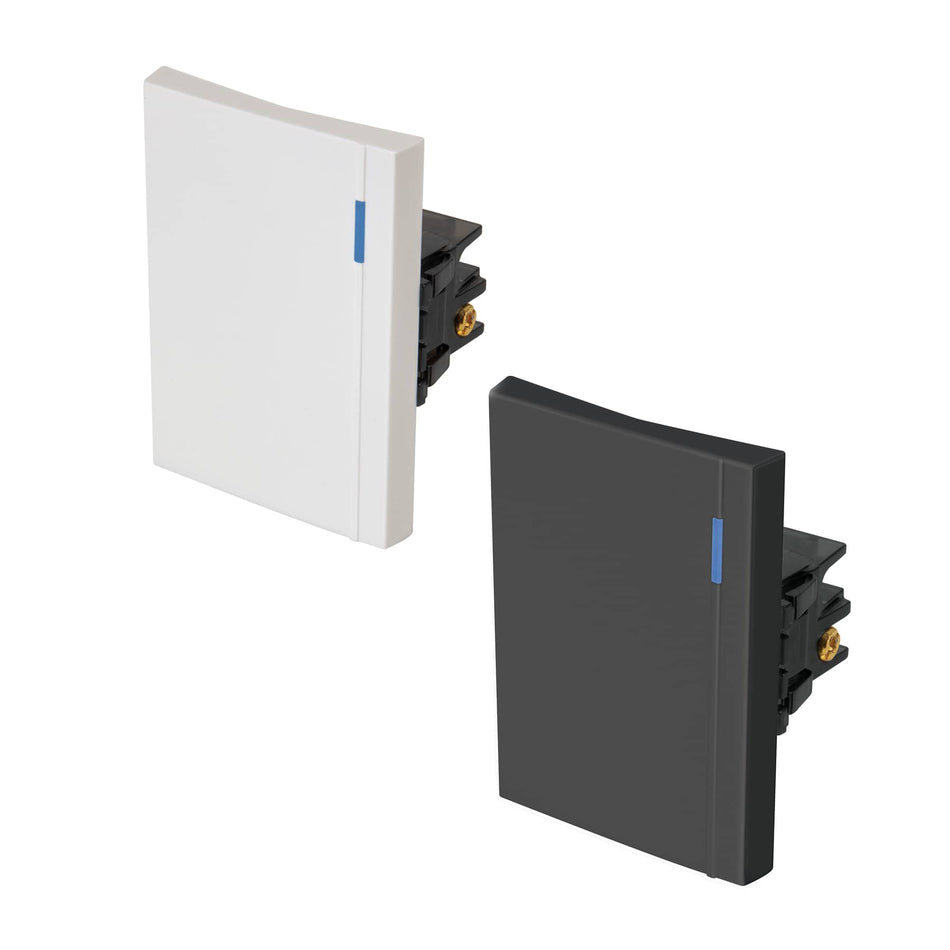 Interruptor sencillo 3 módulos, línea Española, color negro Caja con 12, 47987