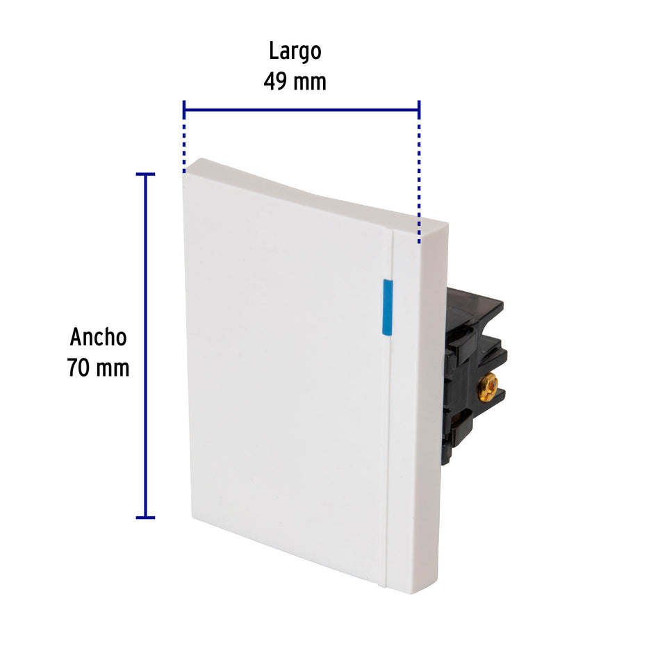 Interruptor sencillo 3 módulos, línea Española, color blanco Caja con 12, 47047