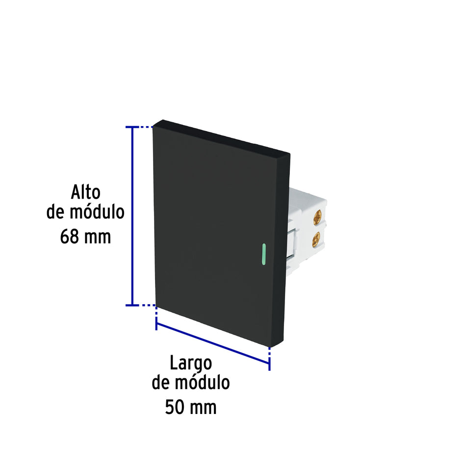 Interruptor de 3 vías negro de 3 módulos, línea Lisboa Caja con 12, 47878