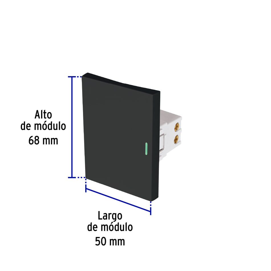 Interruptor sencillo negro de 3 módulos, línea Lisboa Caja con 12, 47875