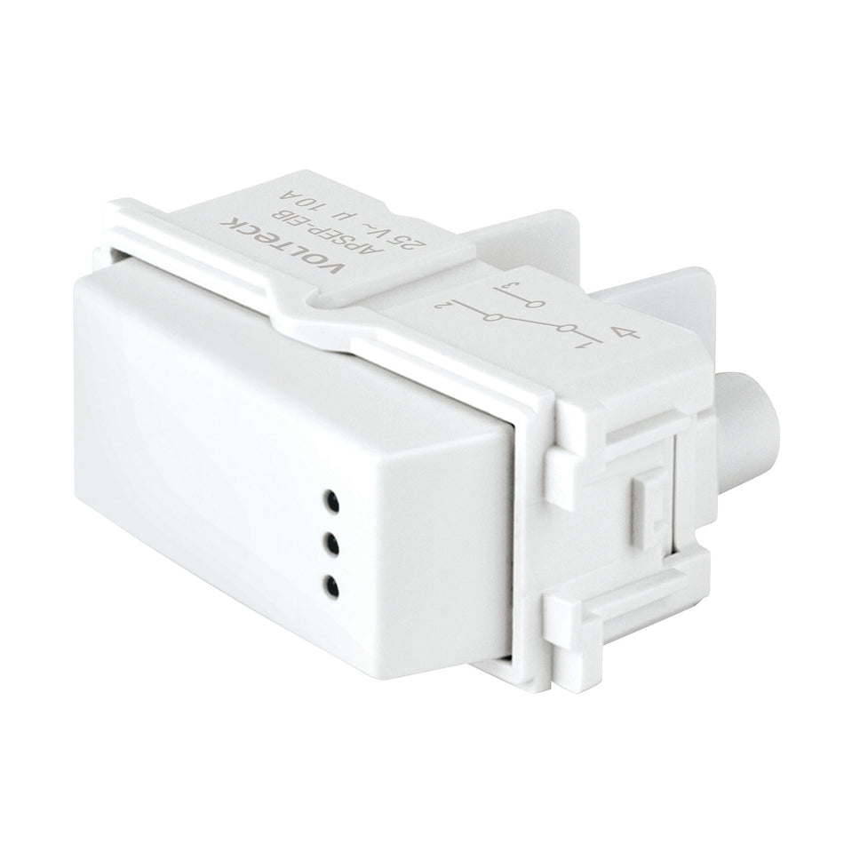 Interruptor de 3 vías con luz piloto, línea Italiana, blanco Caja con 12, 48054