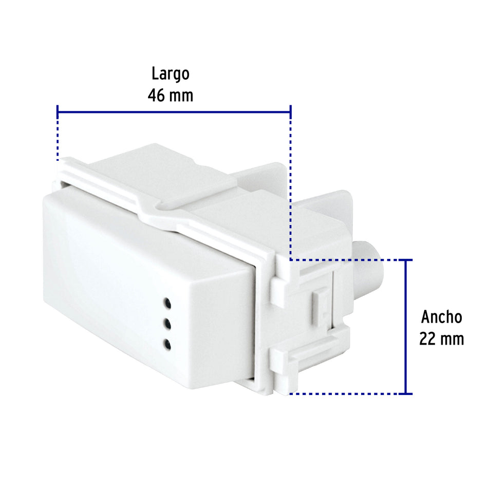 Interruptor de 3 vías con luz piloto, línea Italiana, blanco Caja con 12, 48054