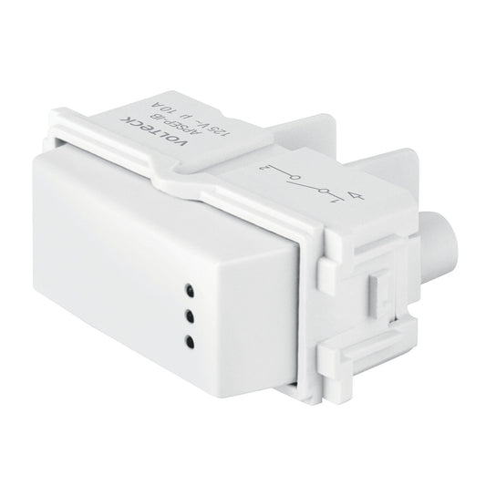 Interruptor sencillo con luz piloto, línea Italiana, blanco Caja con 12, 48053