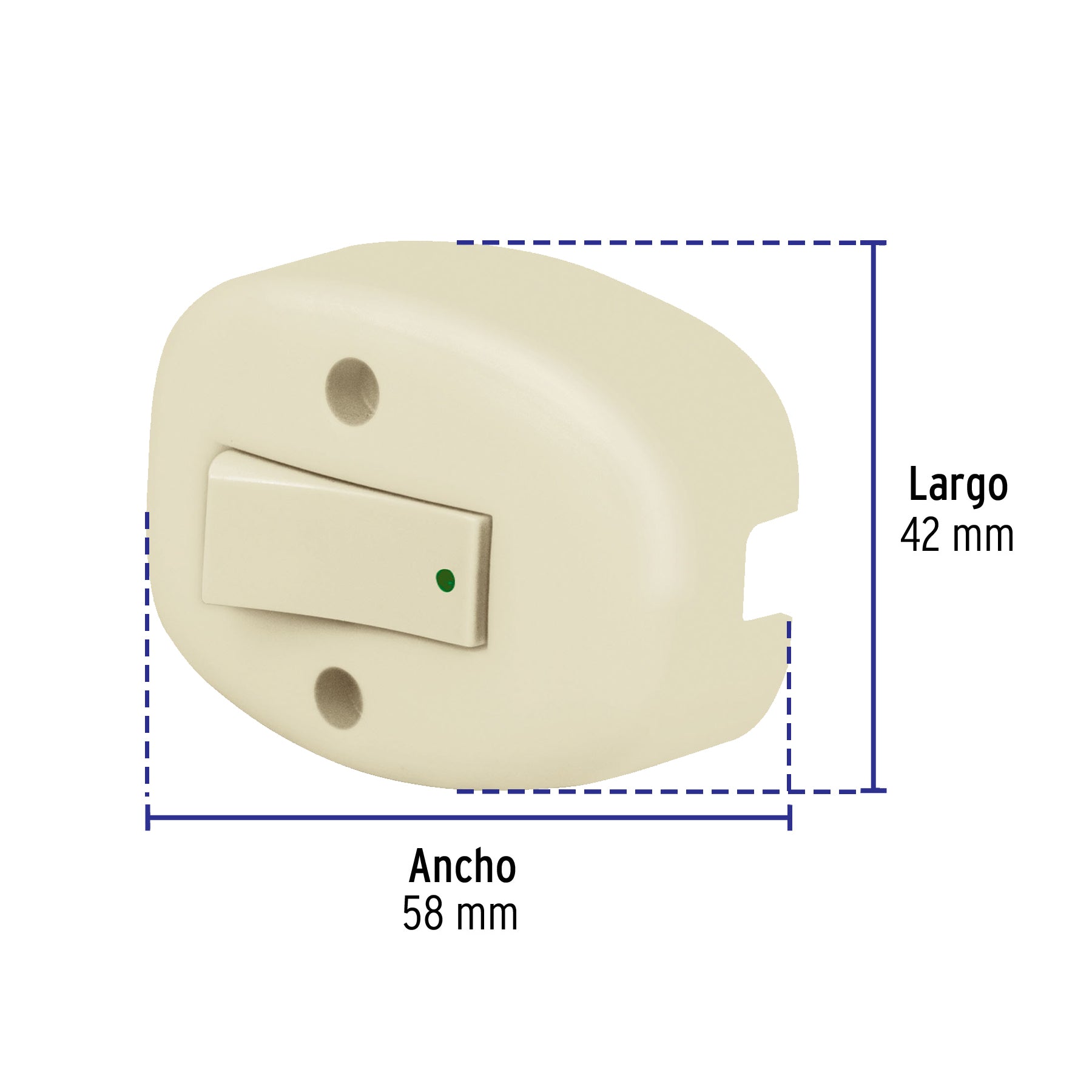 Interruptor de sobreponer sencillo, a granel, Volteck, 47042