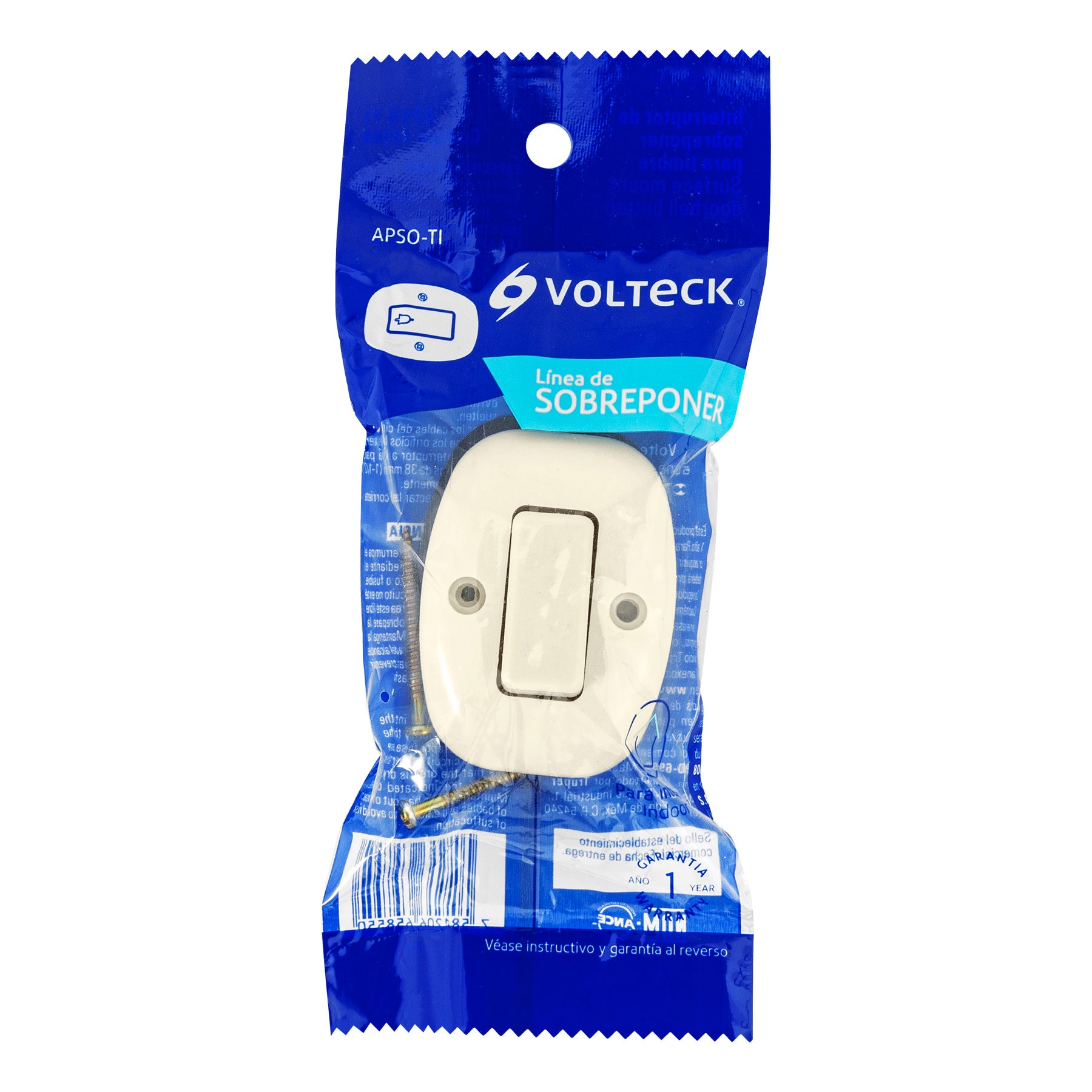 Interruptor de sobreponer para timbre, Volteck, 46010