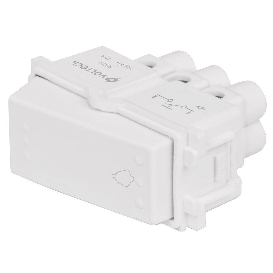 Interruptor para timbre, línea Italiana, color blanco Caja con 12, 48139
