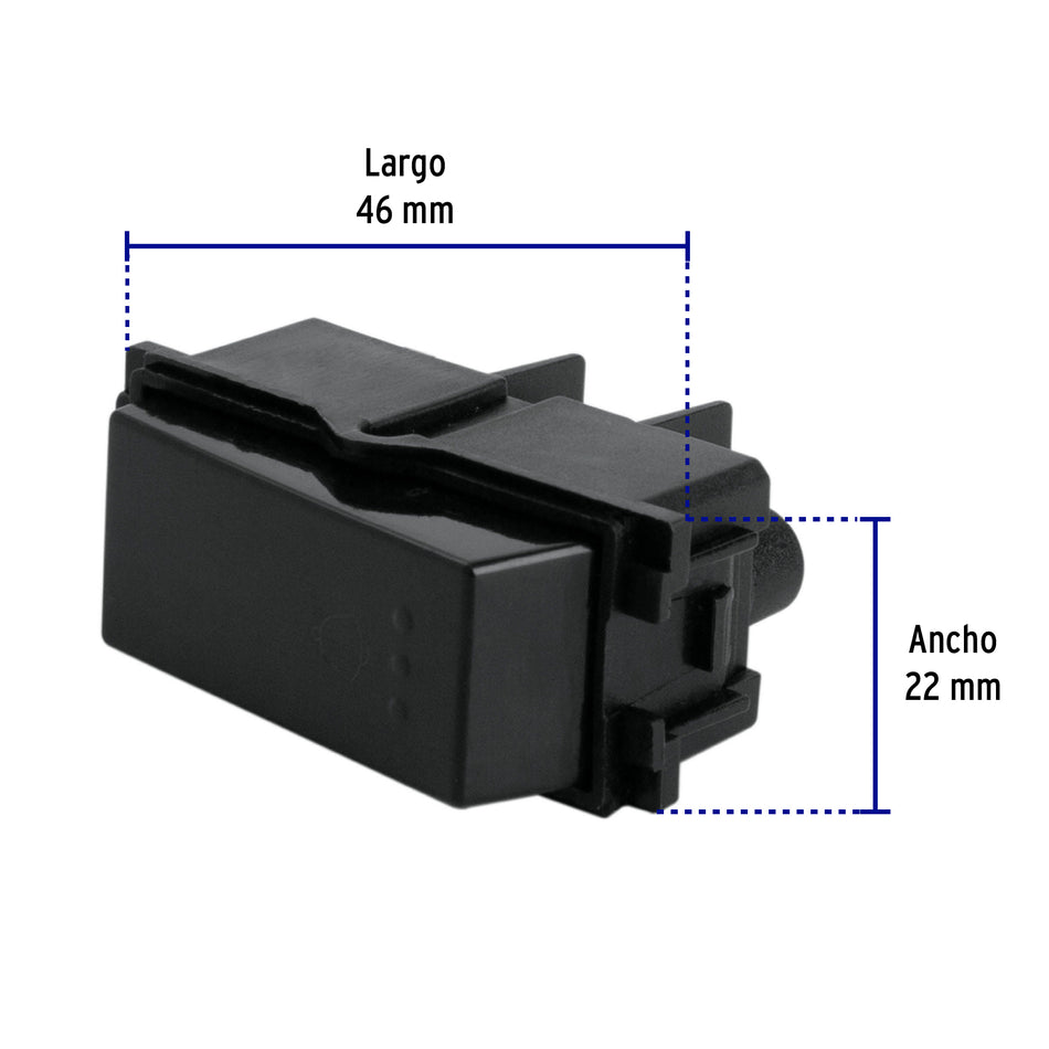 Interruptor para timbre, línea Italiana, color negro Caja con 12, 47609