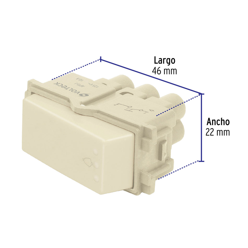 Interruptor para timbre, línea Italiana, color marfil Caja con 12, 48099