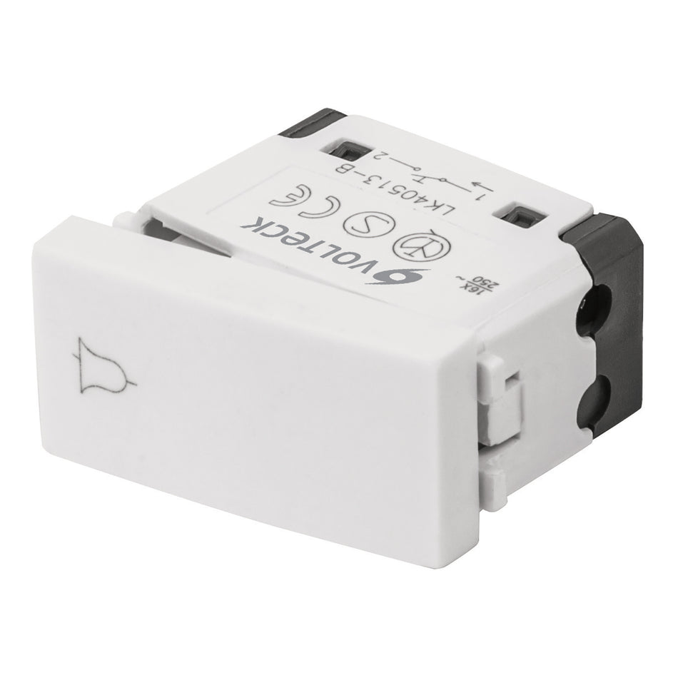 Interruptor para timbre, línea Oslo, color blanco, Volteck Caja con 12, 48323