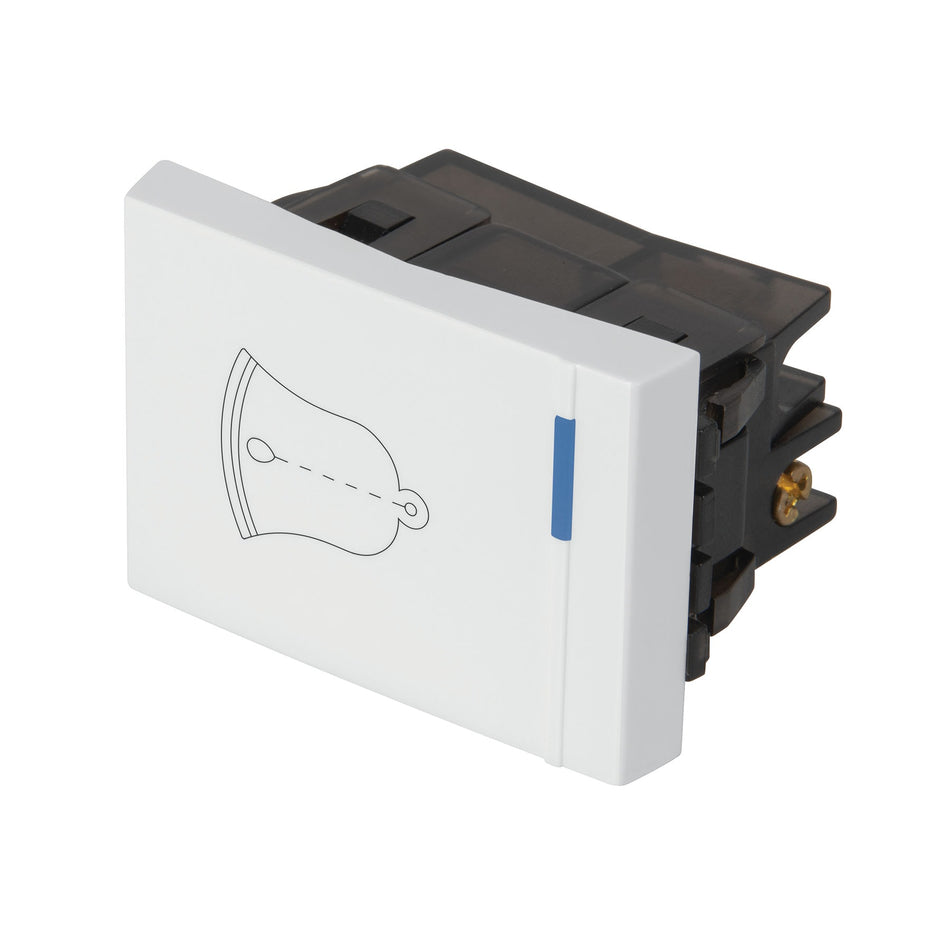 Interruptor para timbre, 1.5 módulos, línea Española, blanco Caja con 12, 47053