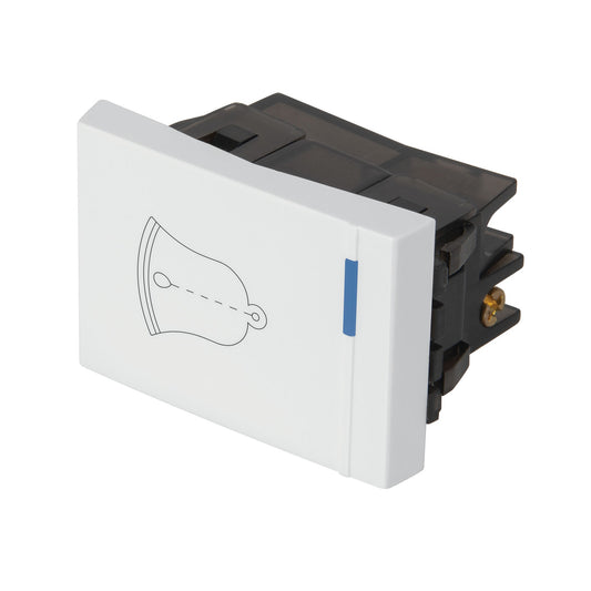 Interruptor para timbre, 1.5 módulos, línea Española, blanco Caja con 12, 47053