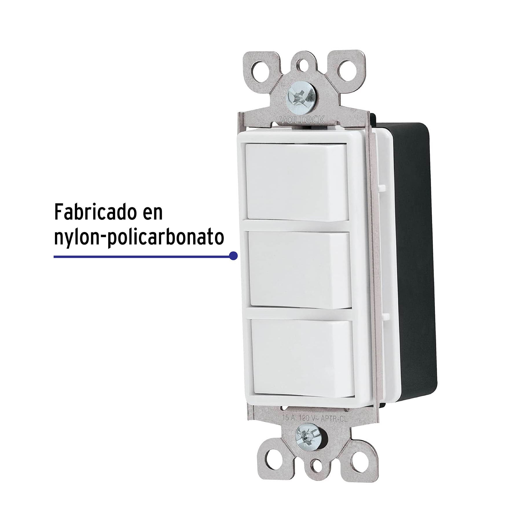 Interruptor triple, línea Classic, Volteck, 46007