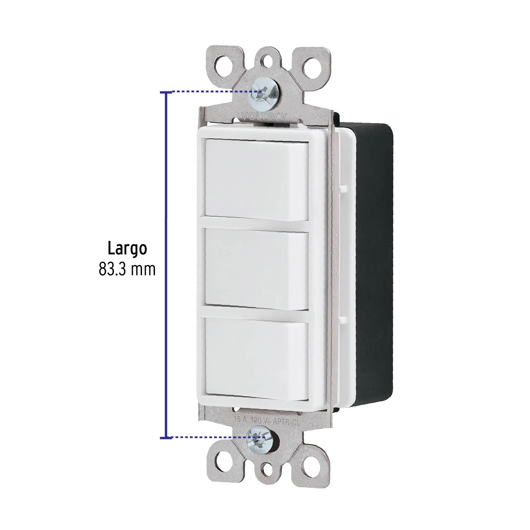 Interruptor triple, línea Classic, Volteck, 46007