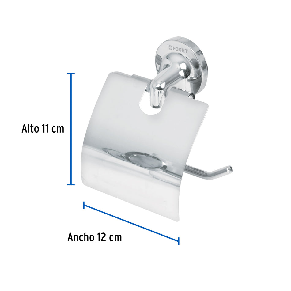 Portarrollo con cubierta de acero inoxidable, Foset Aqua Caja con 6, 49397