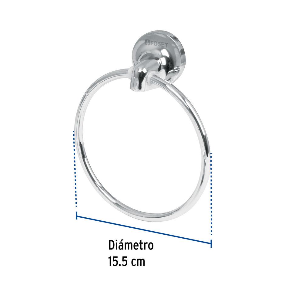 Toallero de argolla de acero inoxidable, Foset Aqua Caja con 6, 49396