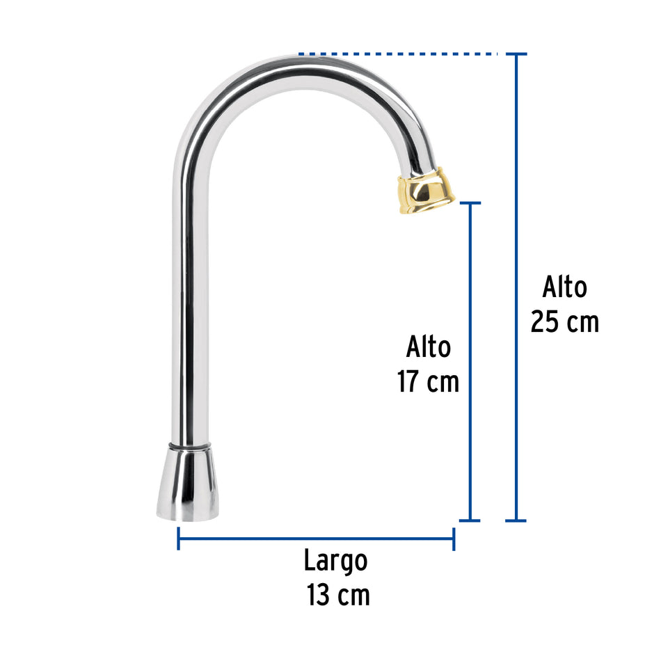 Cuello tipo bar para mezcladora de lavabo, cromo-oro, Aqua, 46723