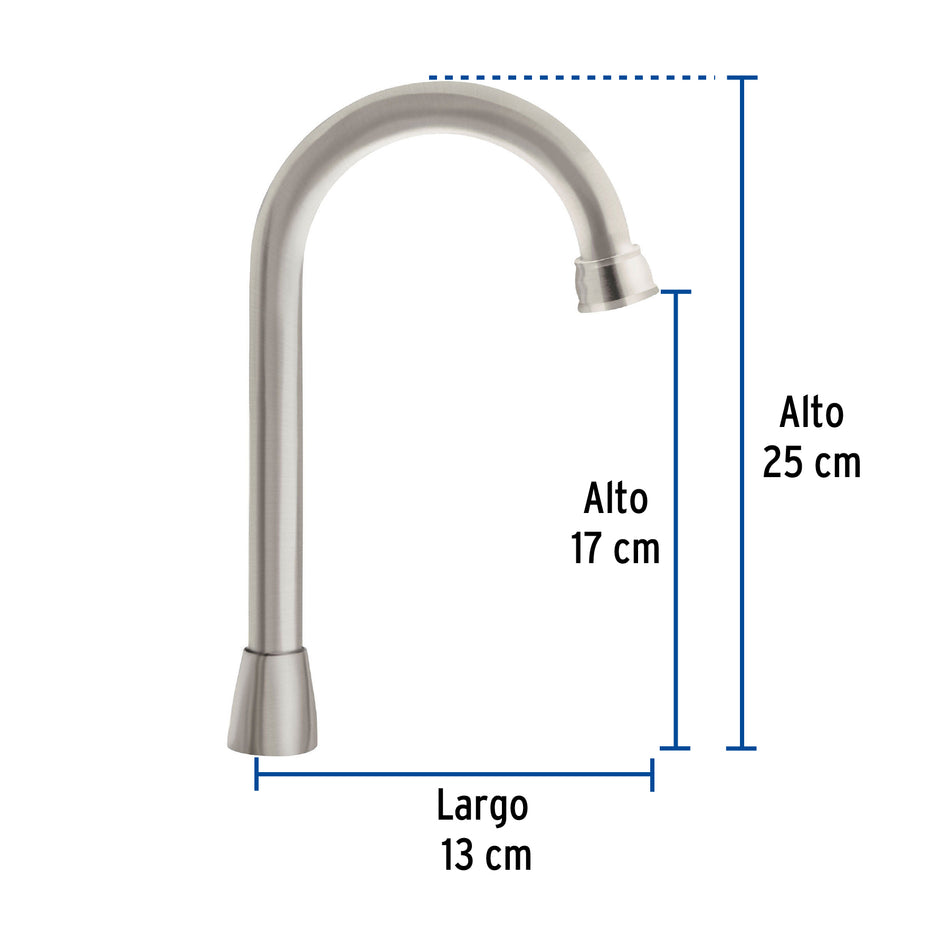 Cuello tipo bar para mezcladora de lavabo, satín, Aqua, 46724