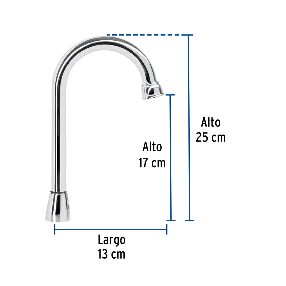 Cuello tipo bar para mezcladora de lavabo, cromo, Aqua, 49790