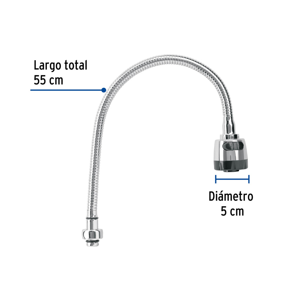 Cuello flexible para mezcladora de fregadero, cromo, Aqua, 49821