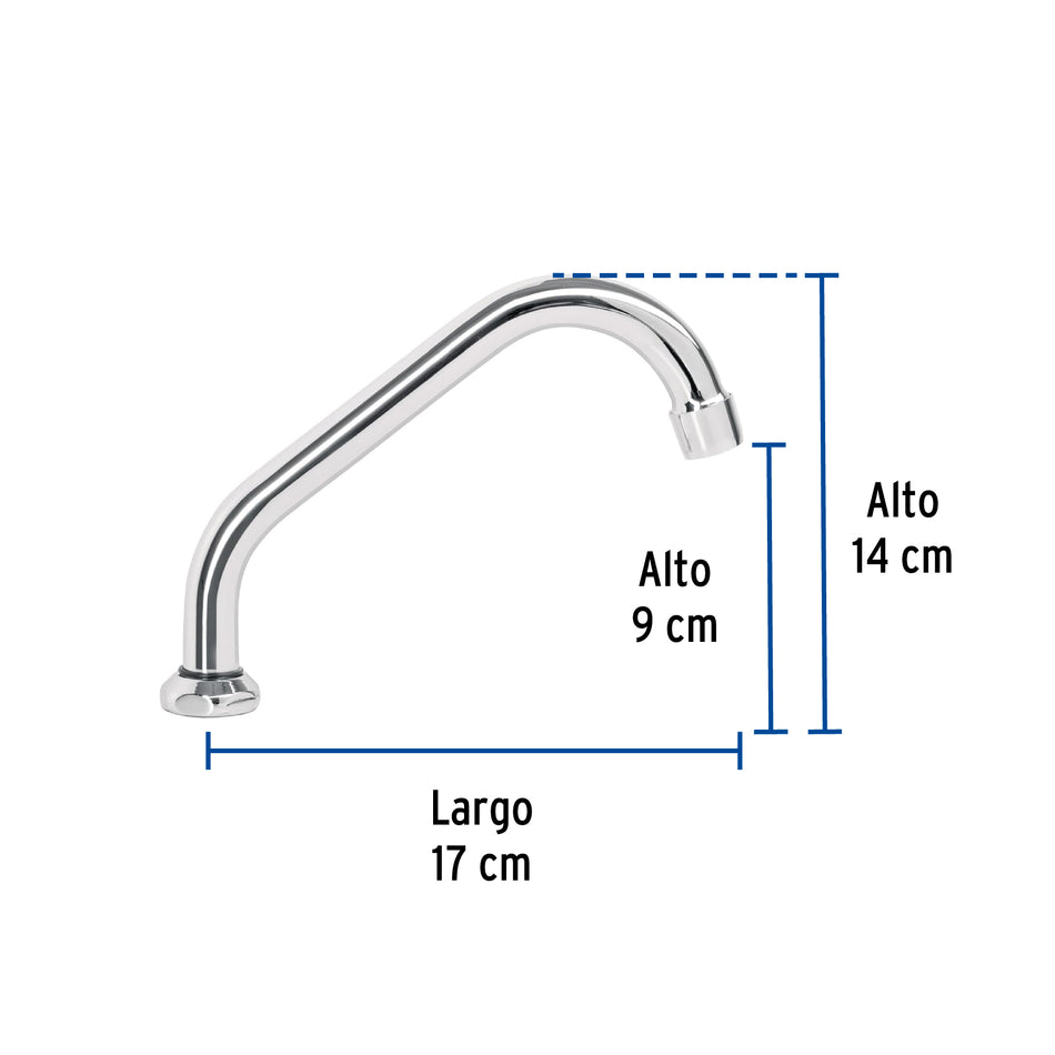 Cuello corto para mezcladora de fregadero, cromo, Aqua, 49360